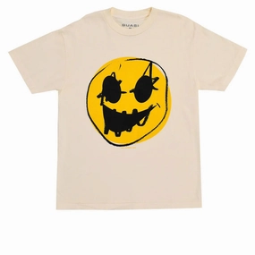 Summer cool Multi Purpose Wear Quasi Haha T-Shirt - Faded Cream