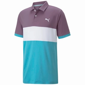 Puma Cloudspun Highway Polo Shirt - Purple Charcoal/Dusty Aqua Sophisticated Casual Versatile Style Trend