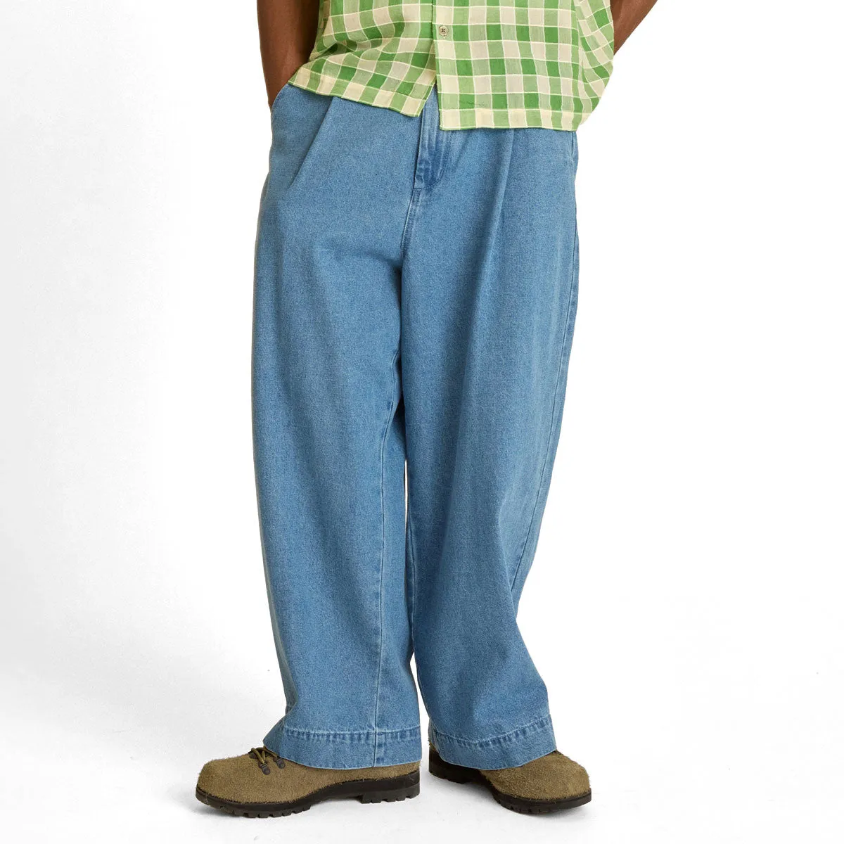 Obey Oliver Denim Pleated Jeans - Light Indigo LowProfileWaistband Windproof coating