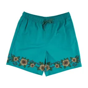 Santa Cruz Screaming Cabana Pull On Boardshorts - Tropic Teal Utility Pockets