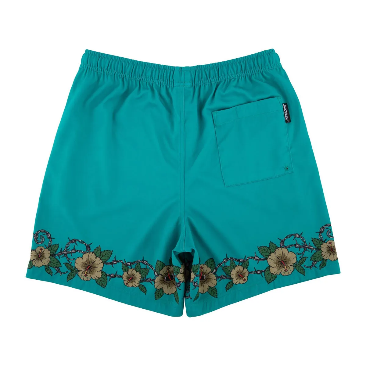 Santa Cruz Screaming Cabana Pull On Boardshorts - Tropic Teal Printed design