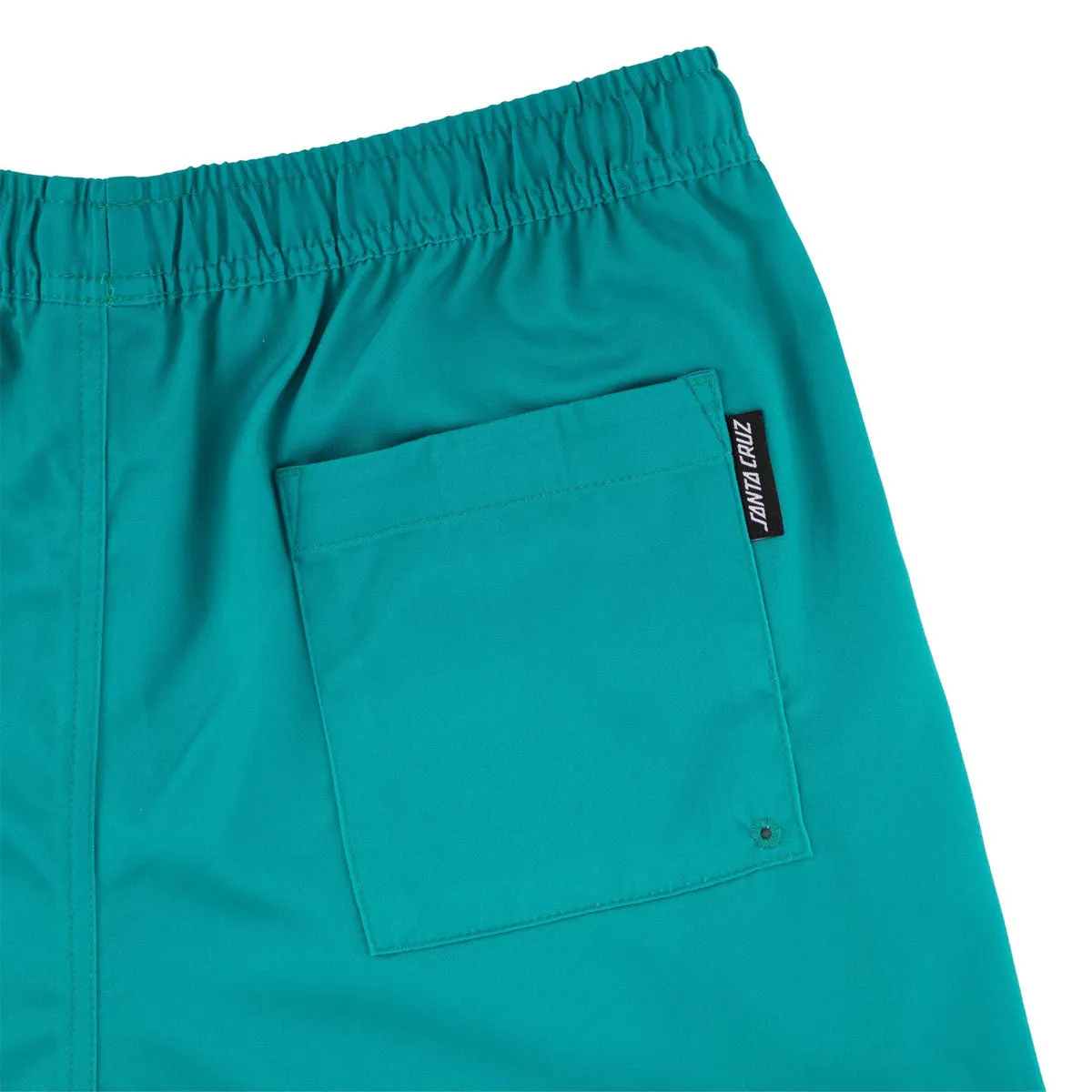Santa Cruz Screaming Cabana Pull On Boardshorts - Tropic Teal Skinny Fit Sleek Waist