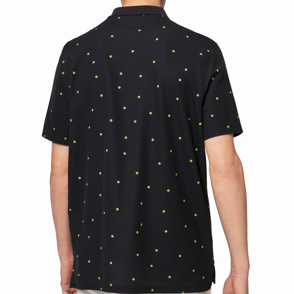 Longline Hemline Fashionable Look Oakley Hexad Displacement RC Polo Shirt - Blackout