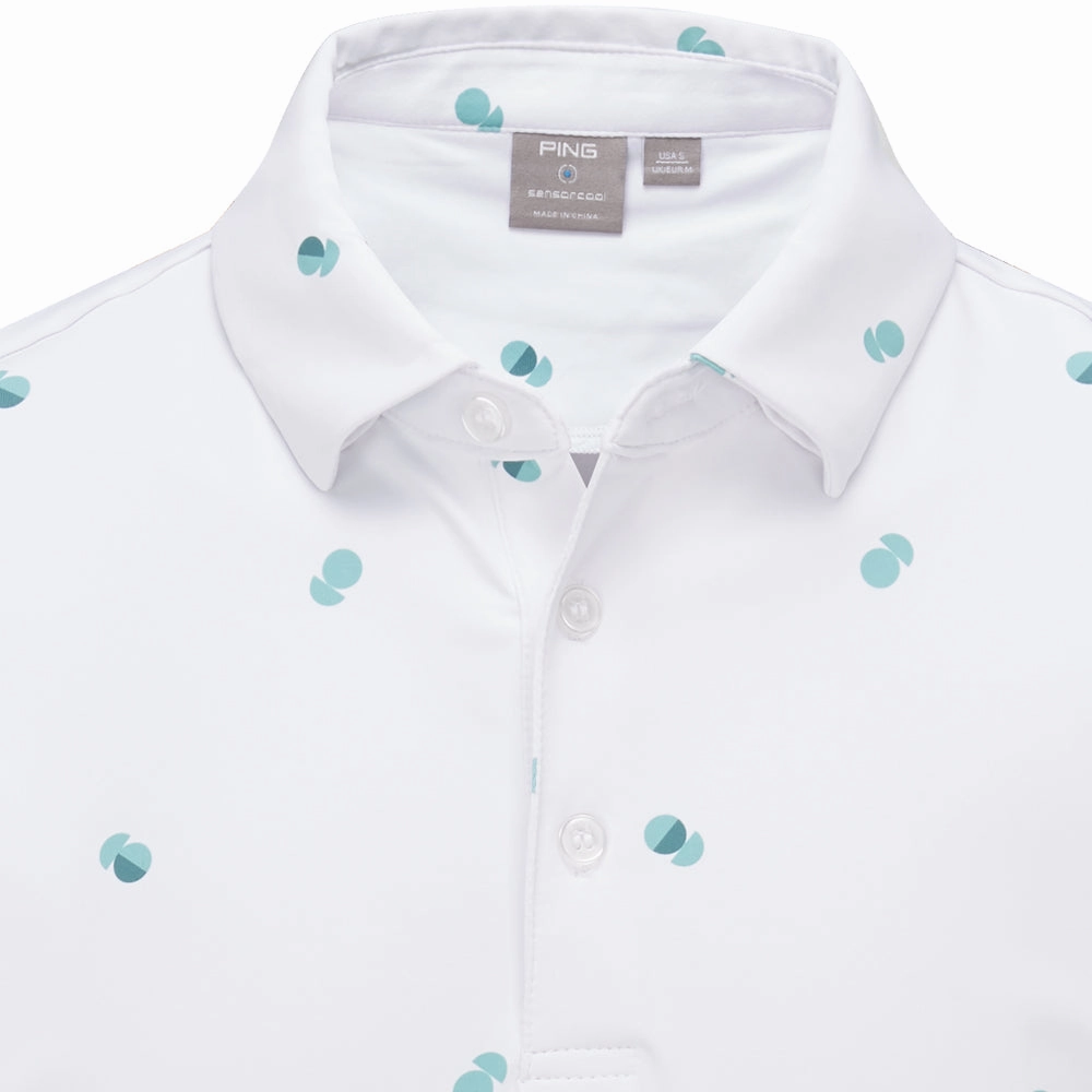 Bold Style Ping Two Tone SensorCool Polo Shirt - White/Aquarius