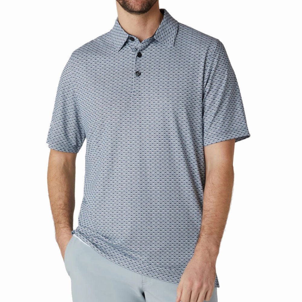 Callaway Tee All Over Print Polo Shirt - Caviar Lightweight Layer Casual Comfort Wear