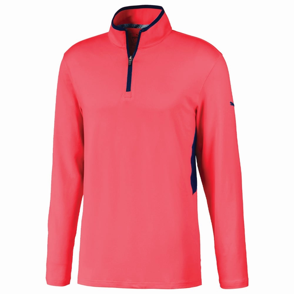 Vintage Style Puma Rotation 1/4 Zip Sweater - Teaberry
