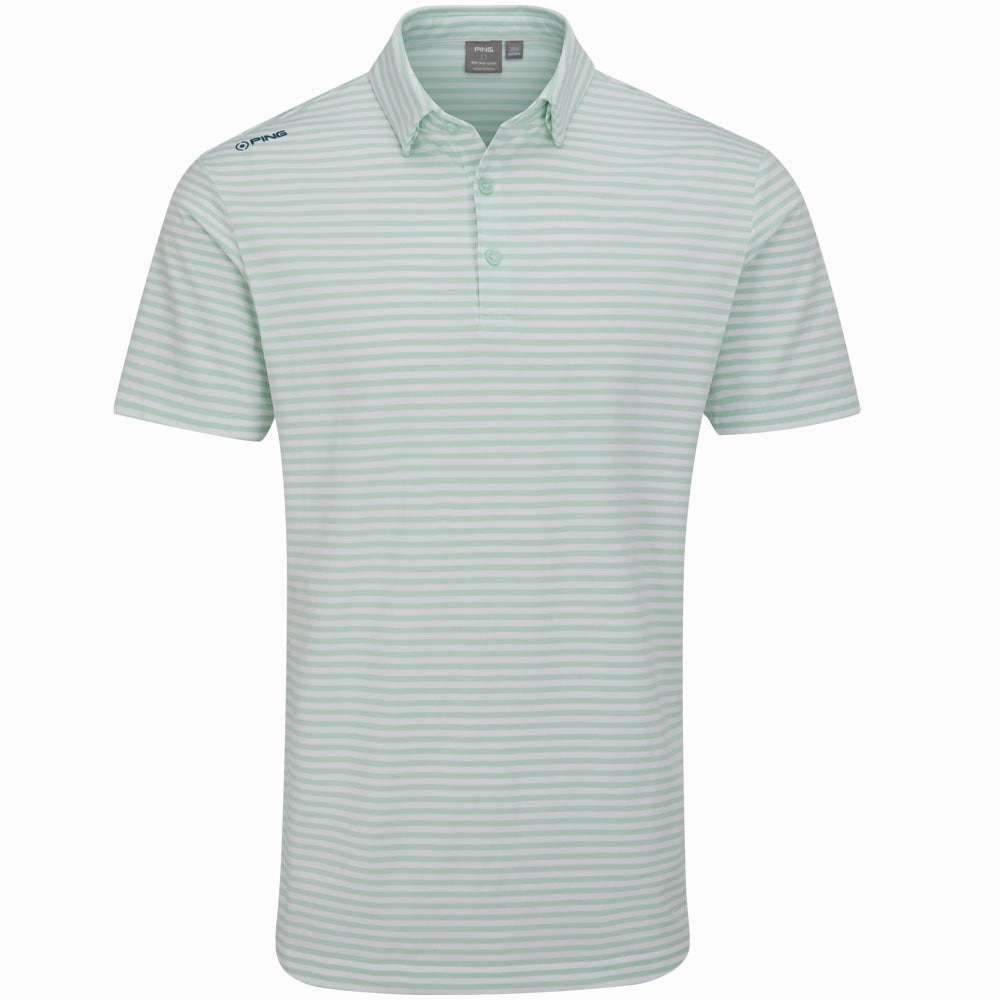 Ping Owain Polo Shirt - Misty Green/White Odor Resistant Treatment