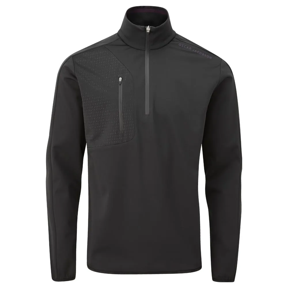 Oscar Jacobson Richmond 1/2 Zip Windproof Jacket - Black Comfy Fit
