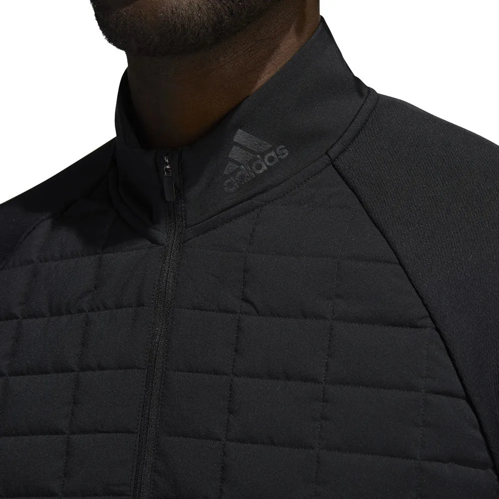 adidas 1/4 Zip Statement Jacket - Black Weatherproof Zipper Closure Autumn Vibe