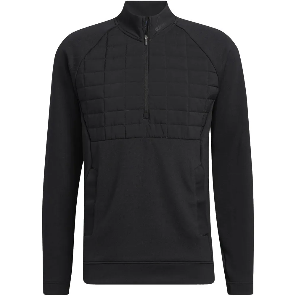 Flat Lock Stitching adidas 1/4 Zip Statement Jacket - Black