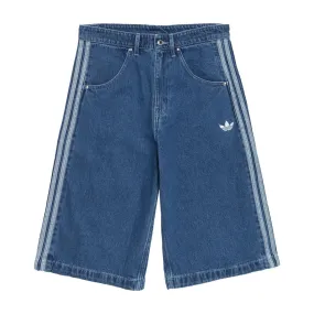 tie-dye look sequined details Adidas Denim Firebird Shorts - Medium Blue