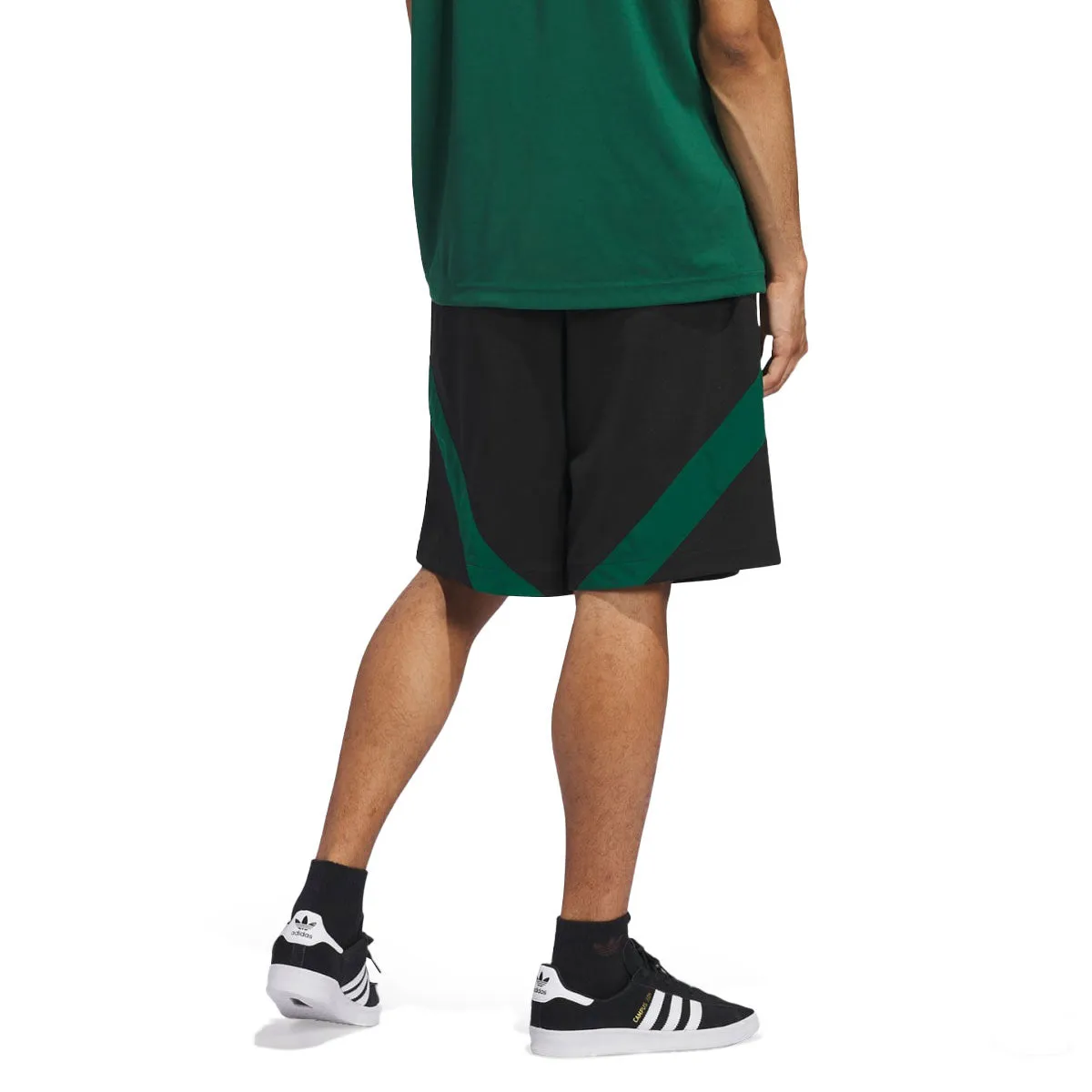 Adidas Football Shorts - Black/Dark Green/White Classic Cut Outdoor Style