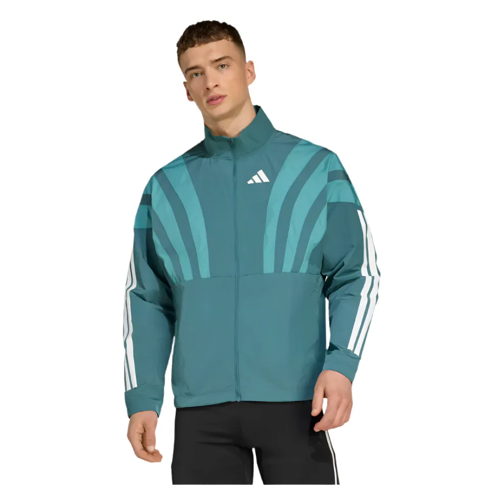 Temperature Adaptive Quilted Insulation Adidas Men's Adizero Archive Running Jacket in Preloved Teal AW25