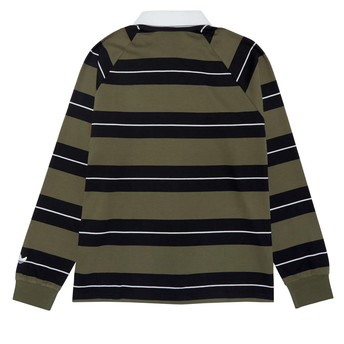 Structured Collar Affordable Luxury Adidas Shmoo CS Rugby Shirt - Olive Strata/Black/Core White