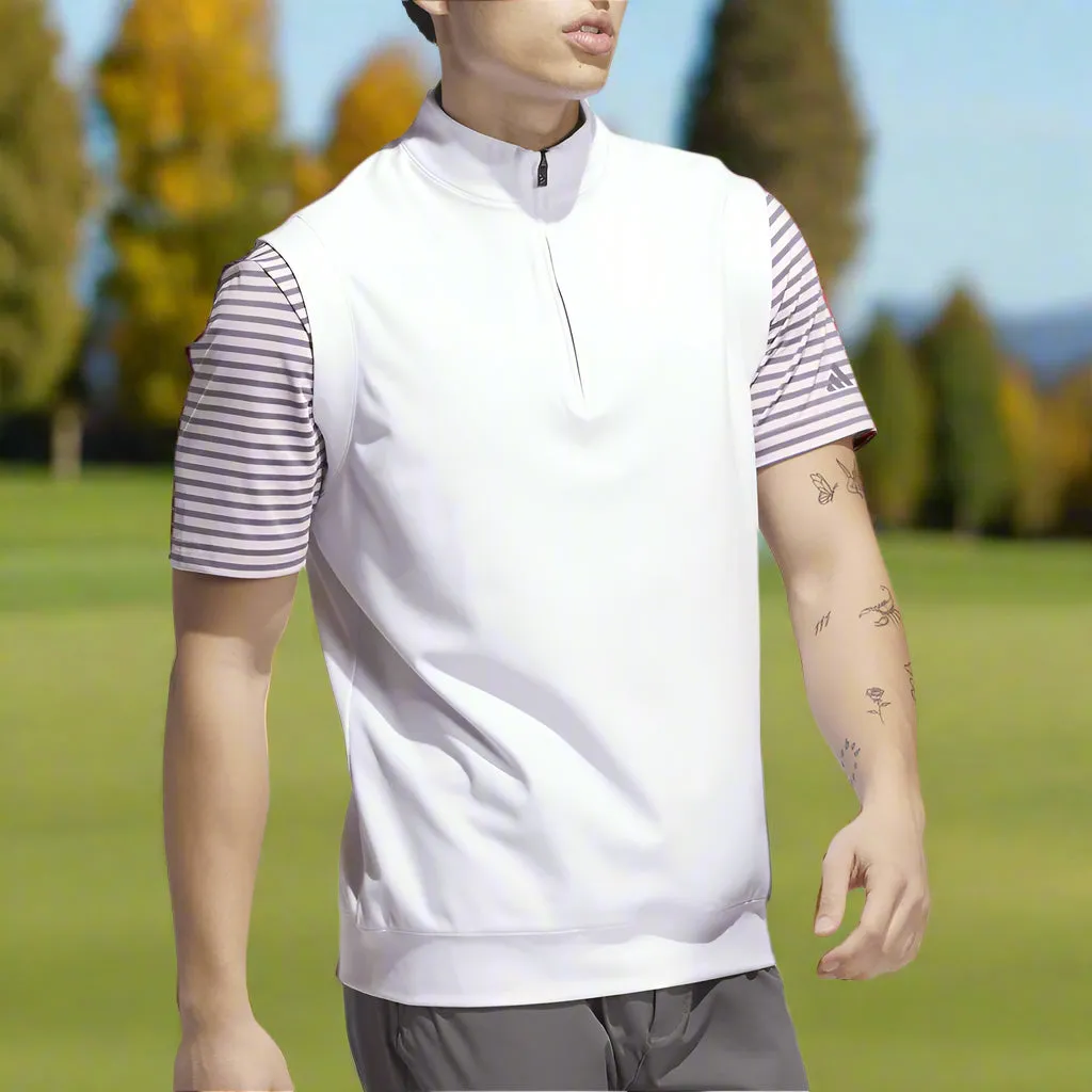 adidas Ultimate365 Classic 1/4 Zip Vest - White Outdoor Wear without zippers