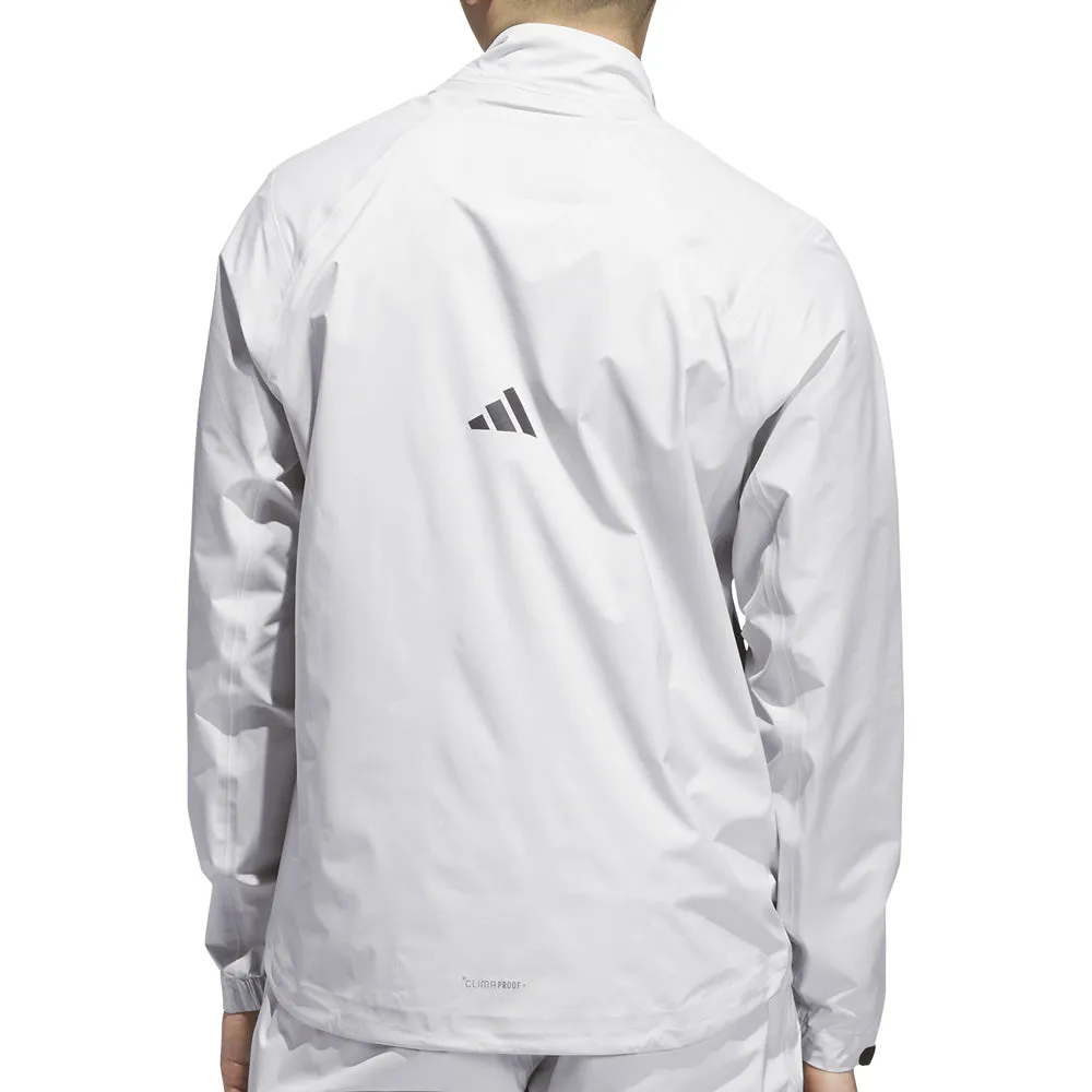 Snap Button Weatherproof Technology adidas Ultimate365 Tour CLIMAPROOF  Full-Zip Waterproof Jacket - Grey One