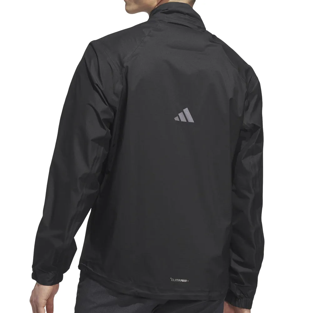 Street Ready Reflective Safety Accents adidas Ultimate365 Tour CLIMAPROOF  Half-Zip Waterproof Jacket - Black