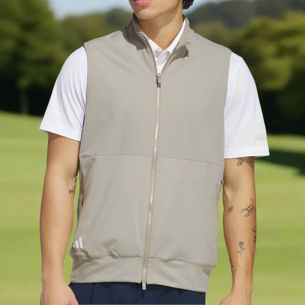adidas Ultimate365 Tour Vest - Putty Beige Double Stitched Seams