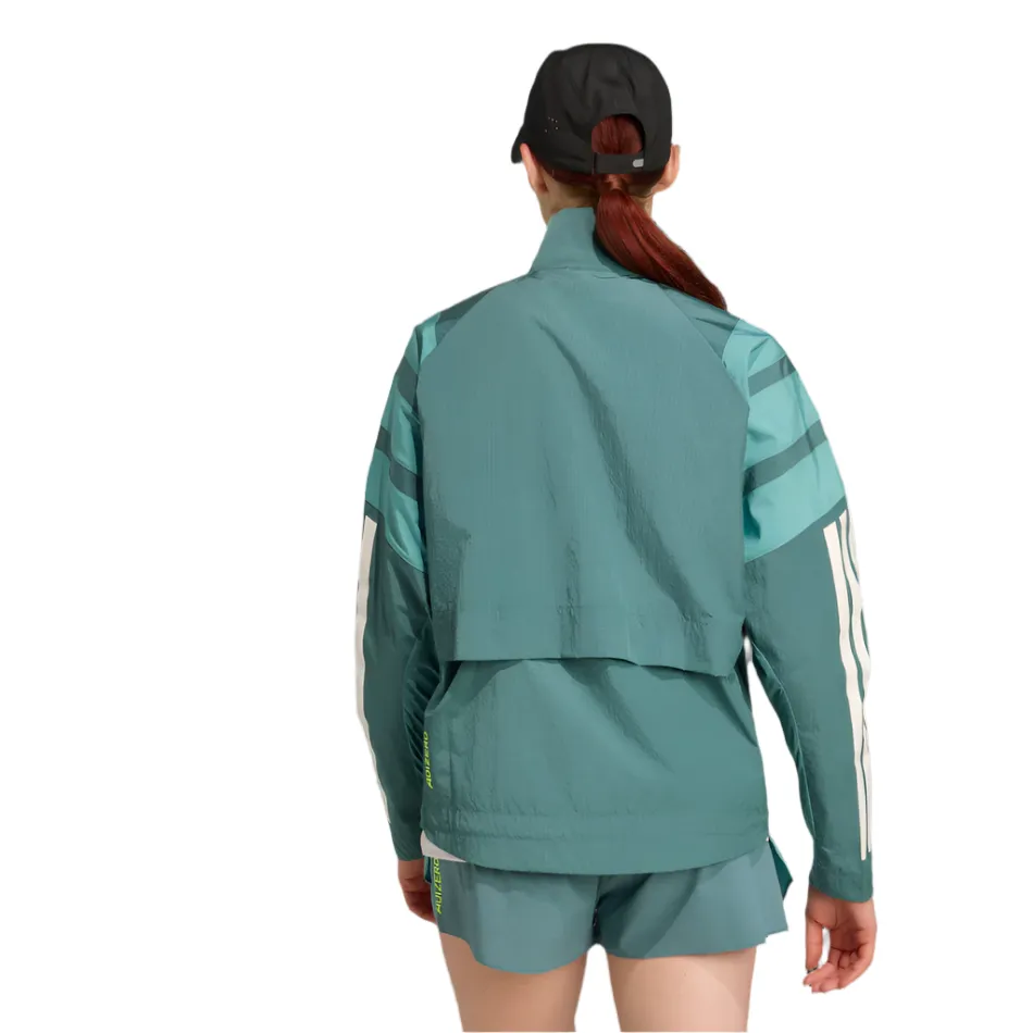 Thermoregulating Lining adidas Women's Adizero Archive Running Jacket in Preloved Teal AW25