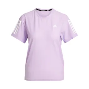 Perfect for Layering Perfect Fit Adidas Women's Own The Run T-Shirt in Powder Plum AW25 Premium Weave Technique