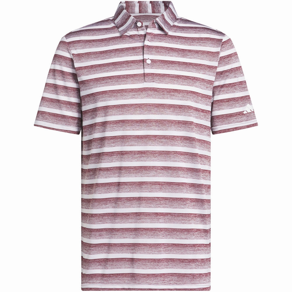 adidas 2 Color Stripe Polo Shirt - Aurora Ruby/White Eco friendly materials print design