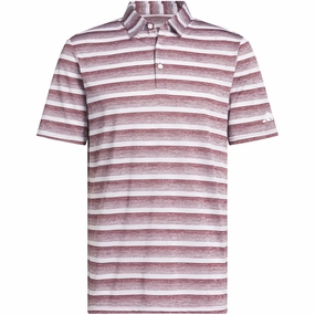 adidas 2 Color Stripe Polo Shirt - Aurora Ruby/White Eco friendly materials print design