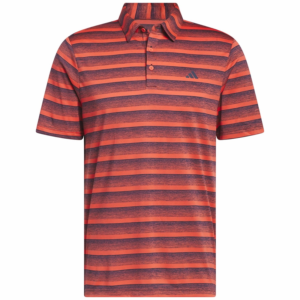 adidas 2-Colour Stripe Polo Shirt - Collegiate Navy/Bright Red Breathable mesh Natural Fiber Blend