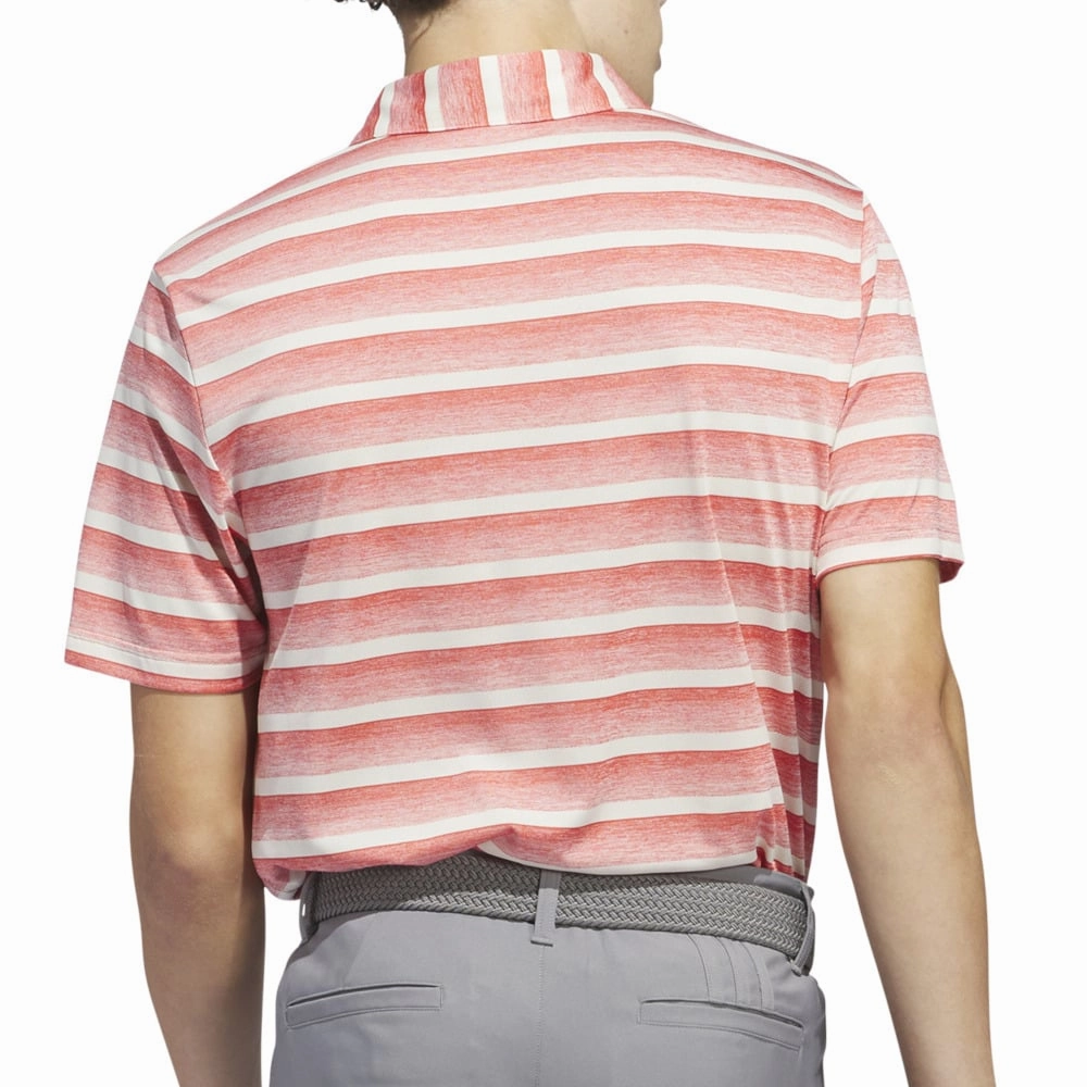 Non Restrictive Silhouette Street Style adidas 2 Colour Stripe Polo Shirt - Preloved Scarlet/Ivory