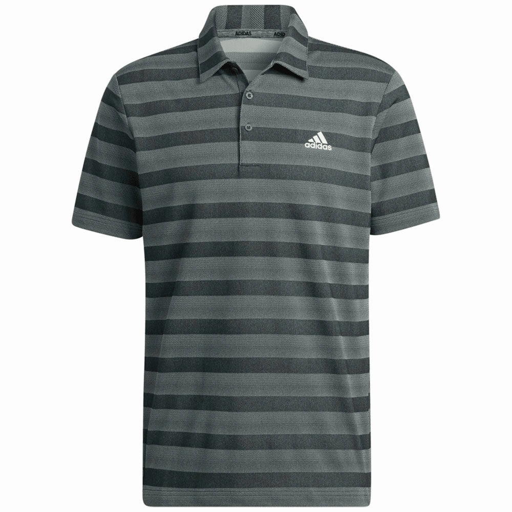 adidas 2 Colour Stripe Polo Shirt - Shadow Green/Linen Green Outdoor Gear