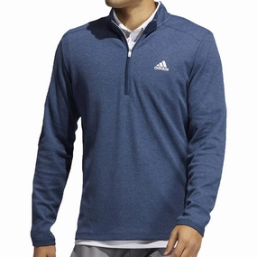 adidas 3 Stripe 1/4 Zip Midlayer - Crew Navy Relaxed Layers