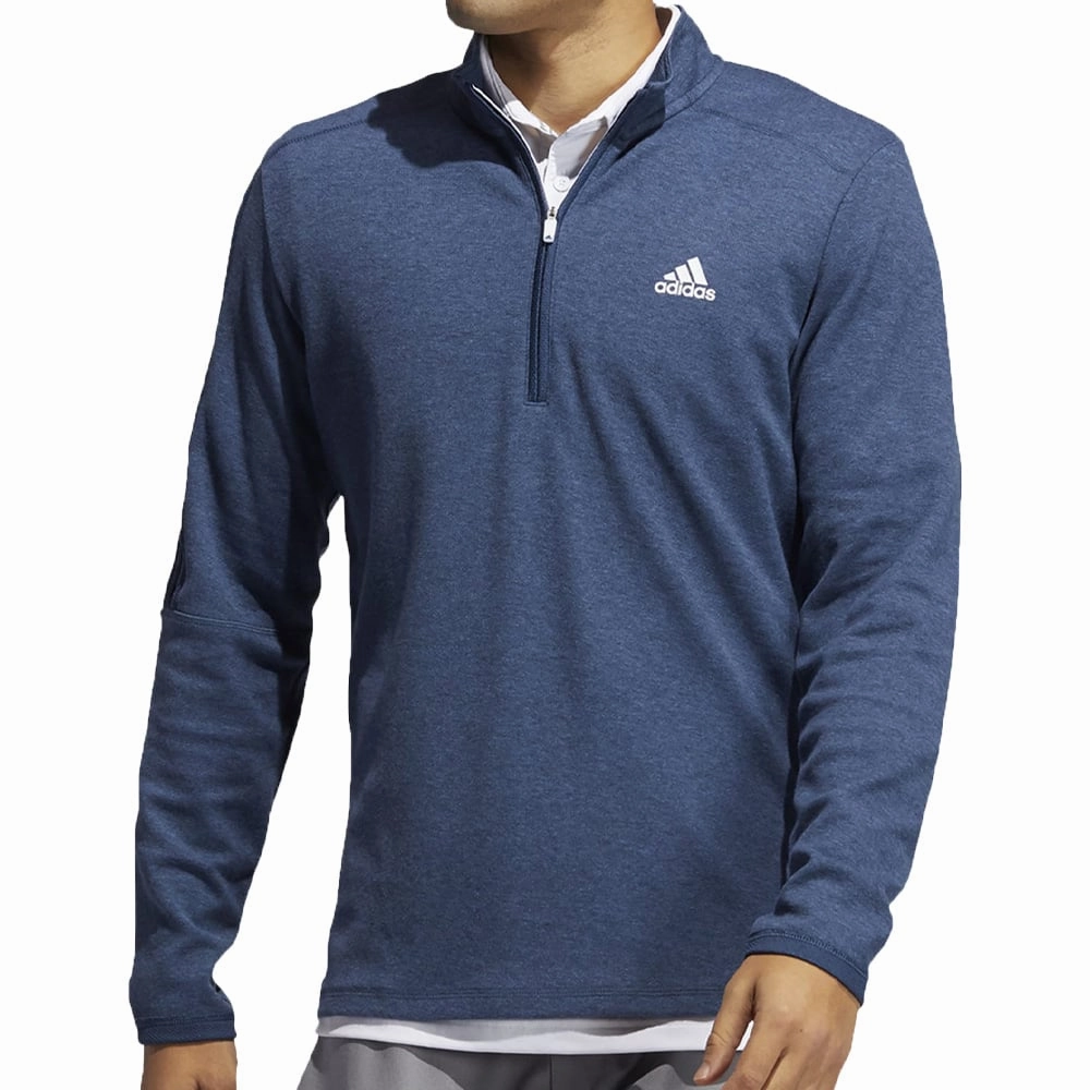 Odor Free Fresh Chic adidas 3 Stripe 1/4 Zip Midlayer - Crew Navy