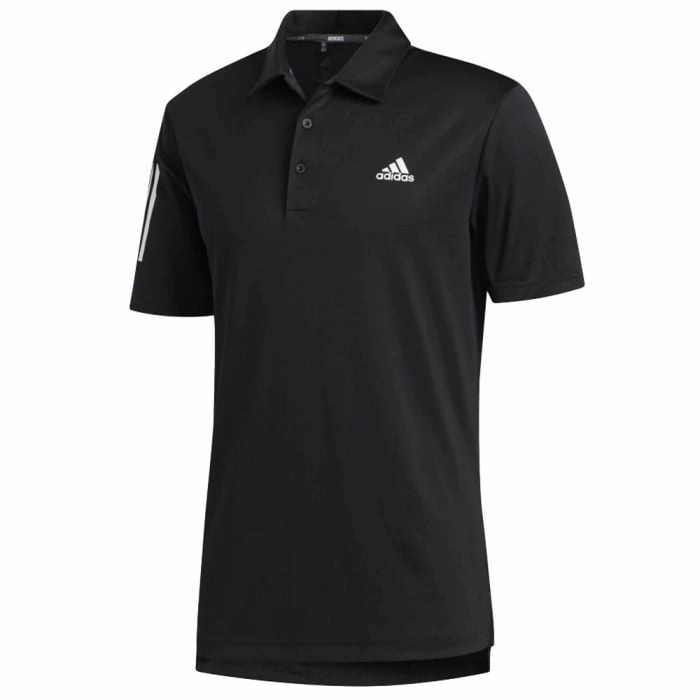 Fit For All Cotton Blend adidas 3-Stripe Golf Polo Shirt - Black/White