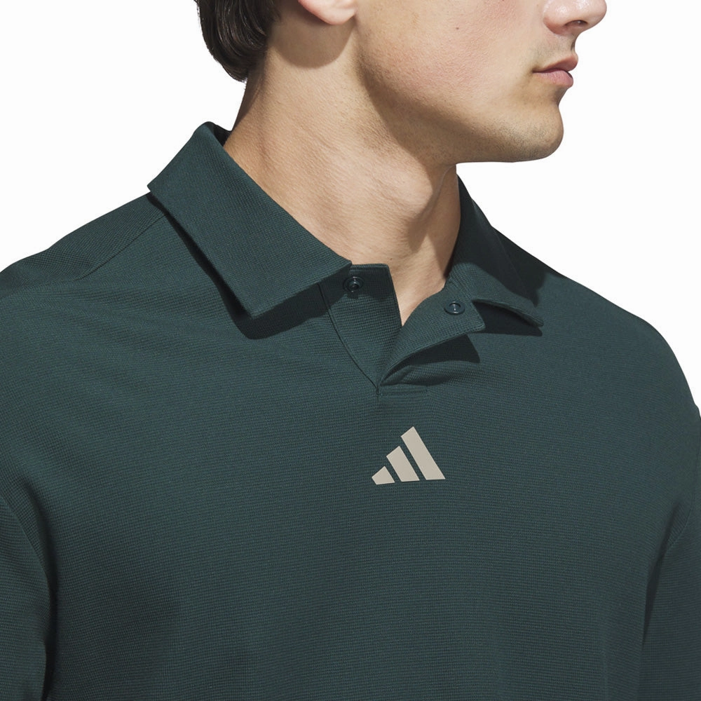Minimalist fashion Popular adidas Beyond Long Sleeve Loose Fit Polo Shirt - Aurora Ivy