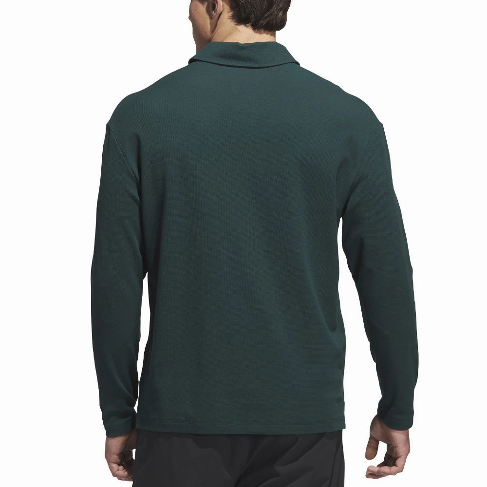 Printed Logo adidas Beyond Long Sleeve Loose Fit Polo Shirt - Aurora Ivy