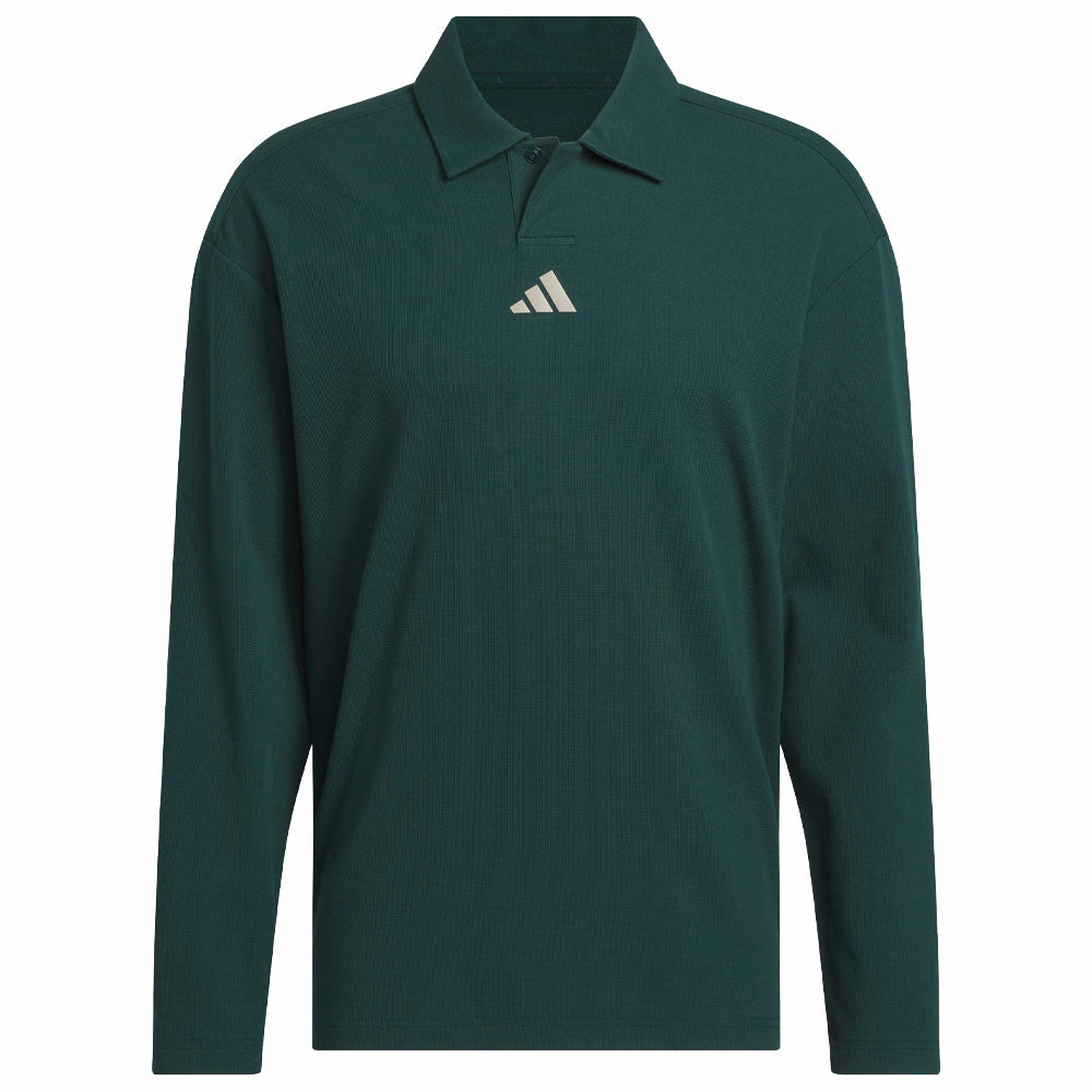 adidas Beyond Long Sleeve Loose Fit Polo Shirt - Aurora Ivy Quality Comfort