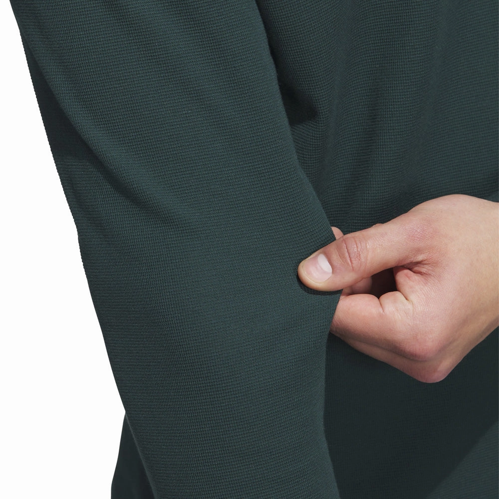 adidas Beyond Long Sleeve Loose Fit Polo Shirt - Aurora Ivy Reinforced Collar