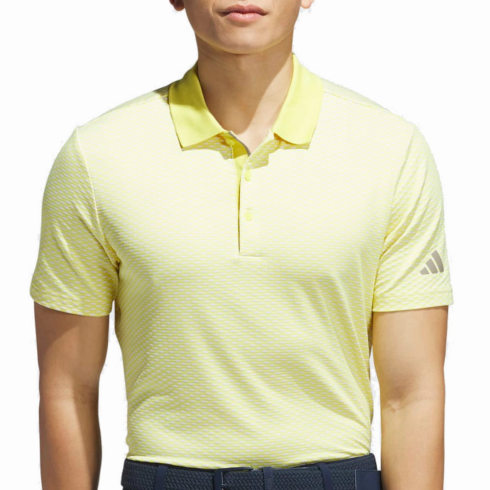 Gym workout adidas Beyond The Course Textured Polo Shirt - Pure Sulfur