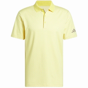 adidas Beyond The Course Textured Polo Shirt - Pure Sulfur Thermal Regulation Fabric Perfect for Outdoors