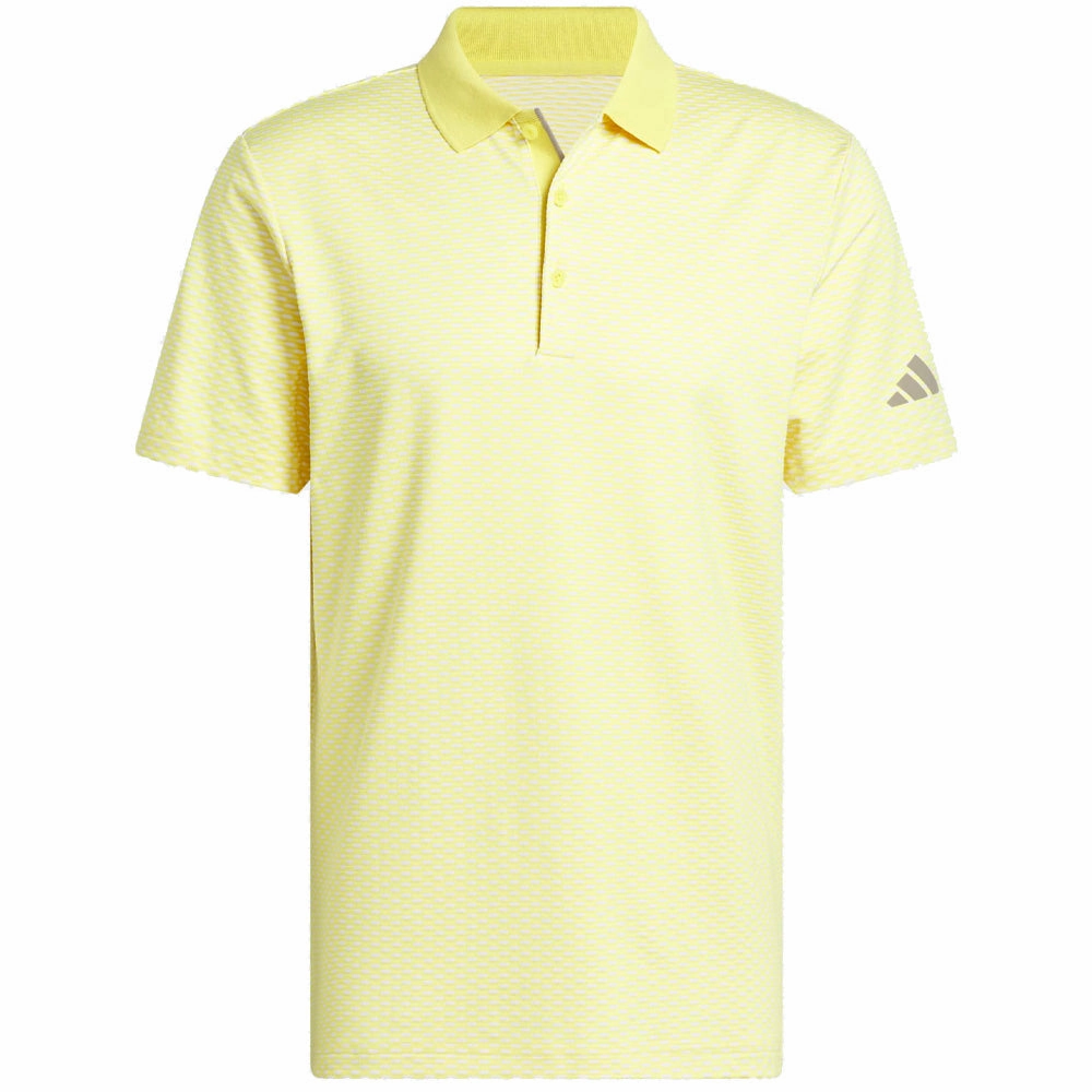 adidas Beyond The Course Textured Polo Shirt - Pure Sulfur Thermal Regulation Fabric Perfect for Outdoors