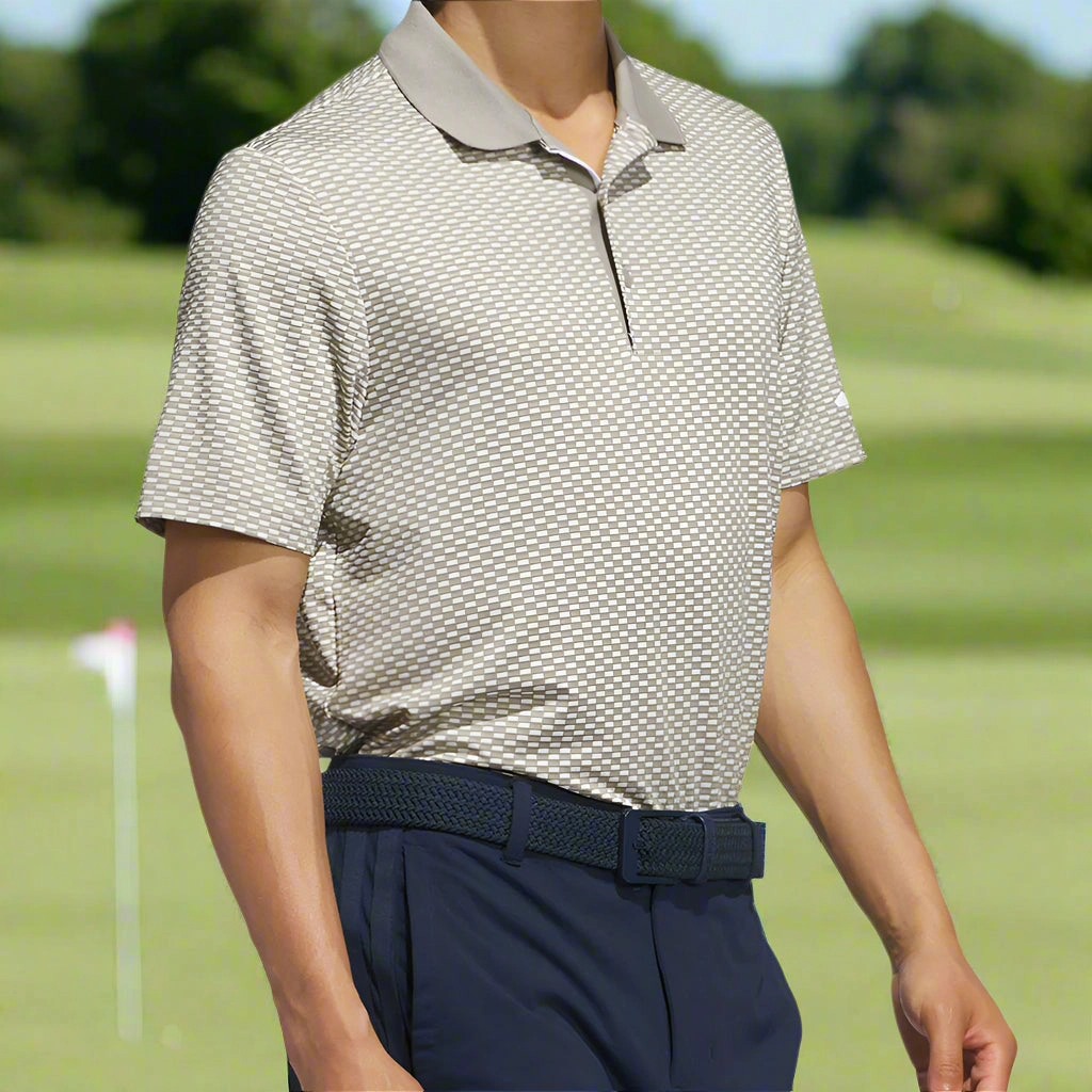 adidas Beyond the Course Textured Polo Shirt - Putty Beige Comfy Fit