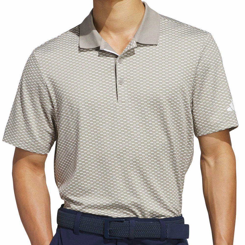adidas Beyond the Course Textured Polo Shirt - Putty Beige long sleeved