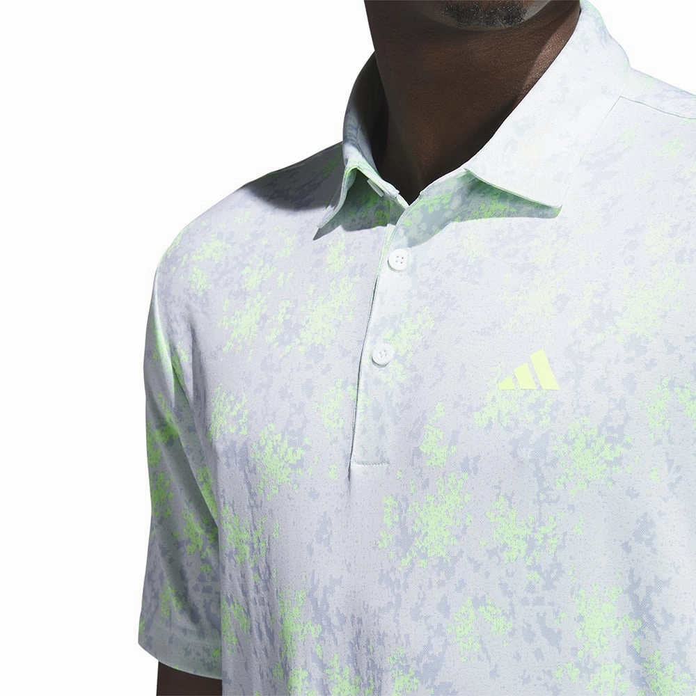 Tagless Comfort adidas Burst Jacquard Polo Shirt - Lucid Lemon
