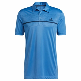 adidas Chest Print Polo Shirt - Focus Blue Simple Layer Easy Wear Look