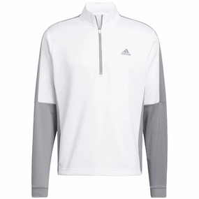 Animal Print adidas Colour Block 1/4 Zip Pullover - White/Grey Three