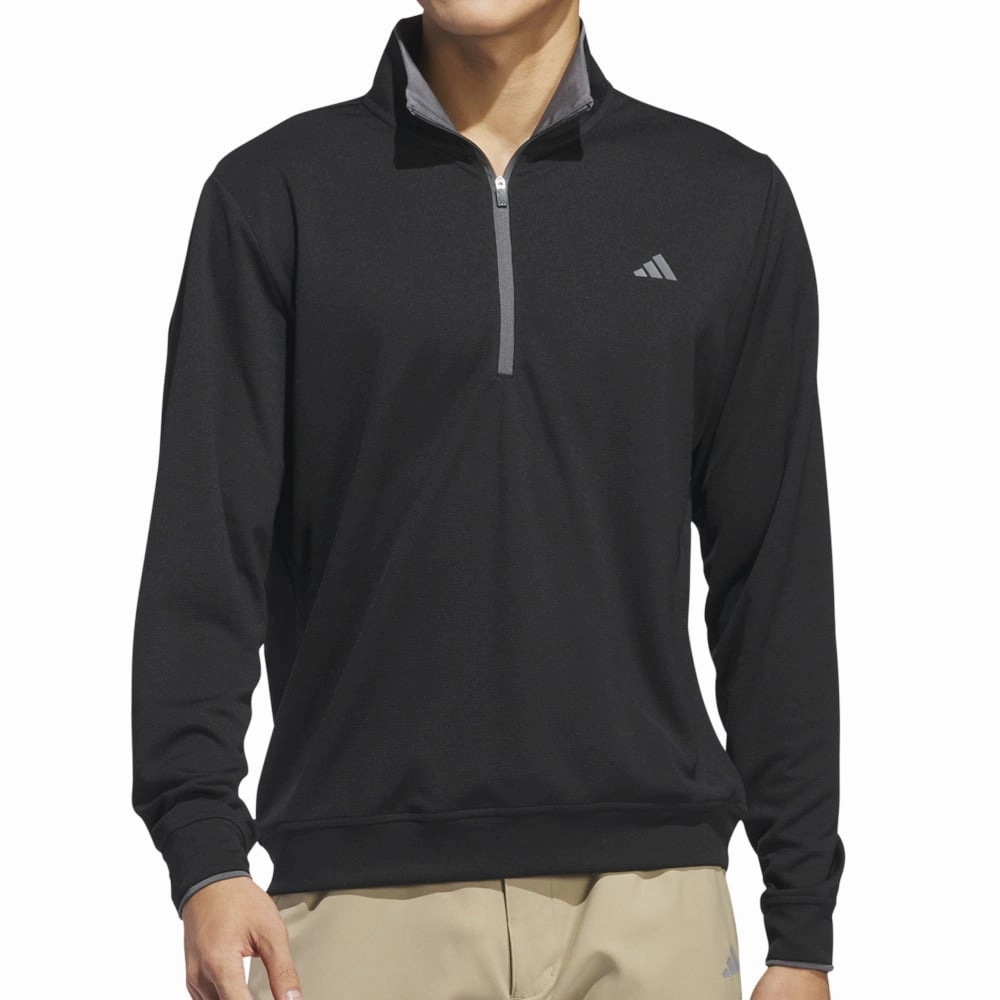 Versatile Top Thermal Insulation adidas Core Lightweight 1/4 Zip Pullover - Black