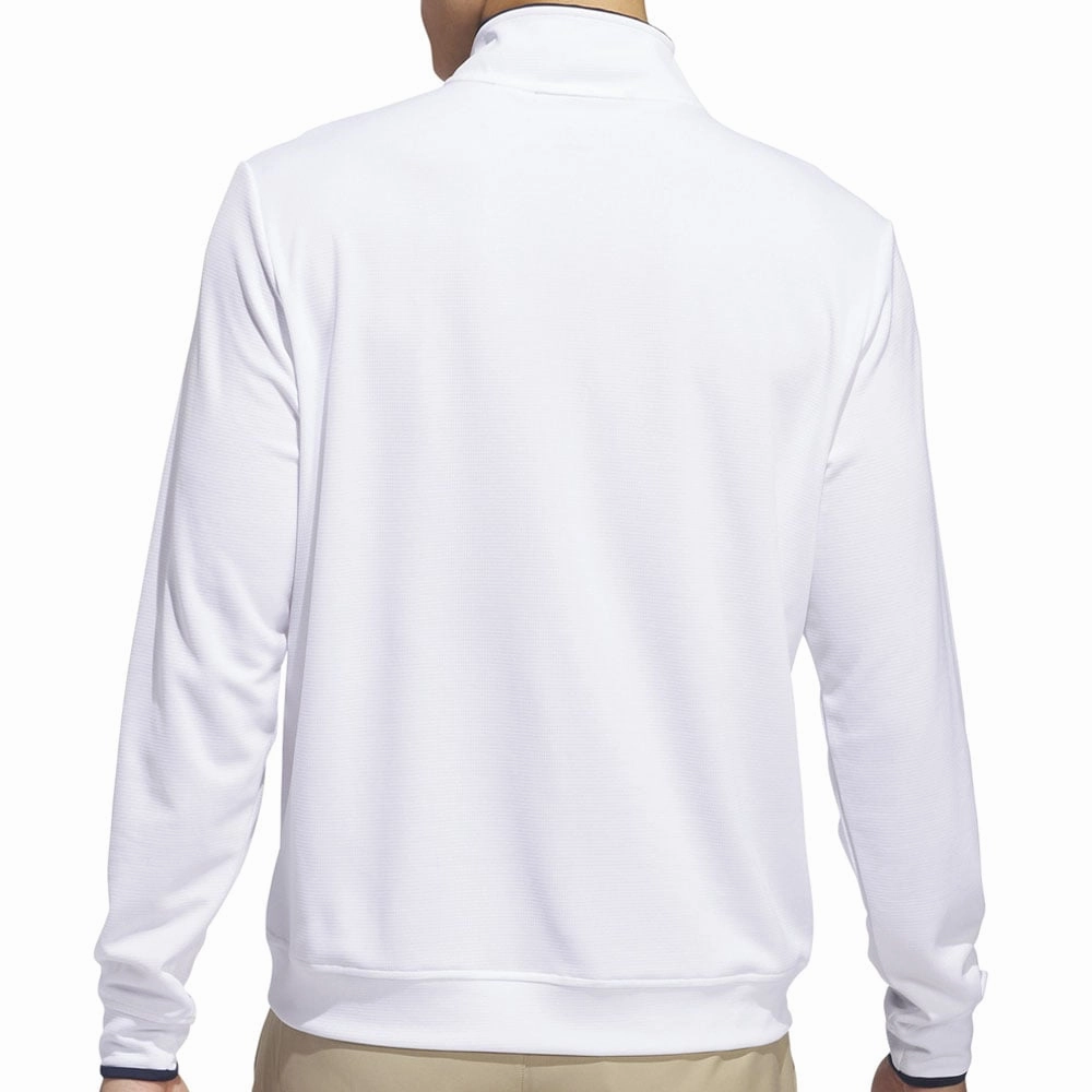 adidas Core Lightweight 1/4 Zip Pullover - White Front Pocket