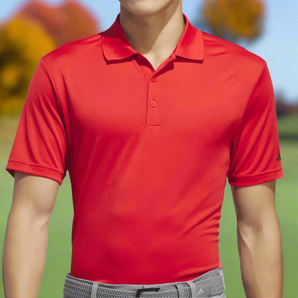 Lightweight Layer Comfort Wearable adidas Core Performance Primegreen Polo Shirt - Collegiate Red