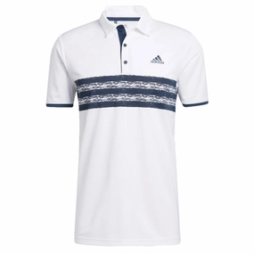 adidas Core Polo Shirt - White/Crew Navy Moisture Management Technology Classic Chic