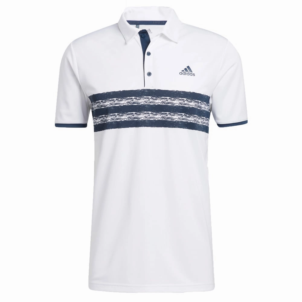 adidas Core Polo Shirt - White/Crew Navy Moisture Management Technology Classic Chic