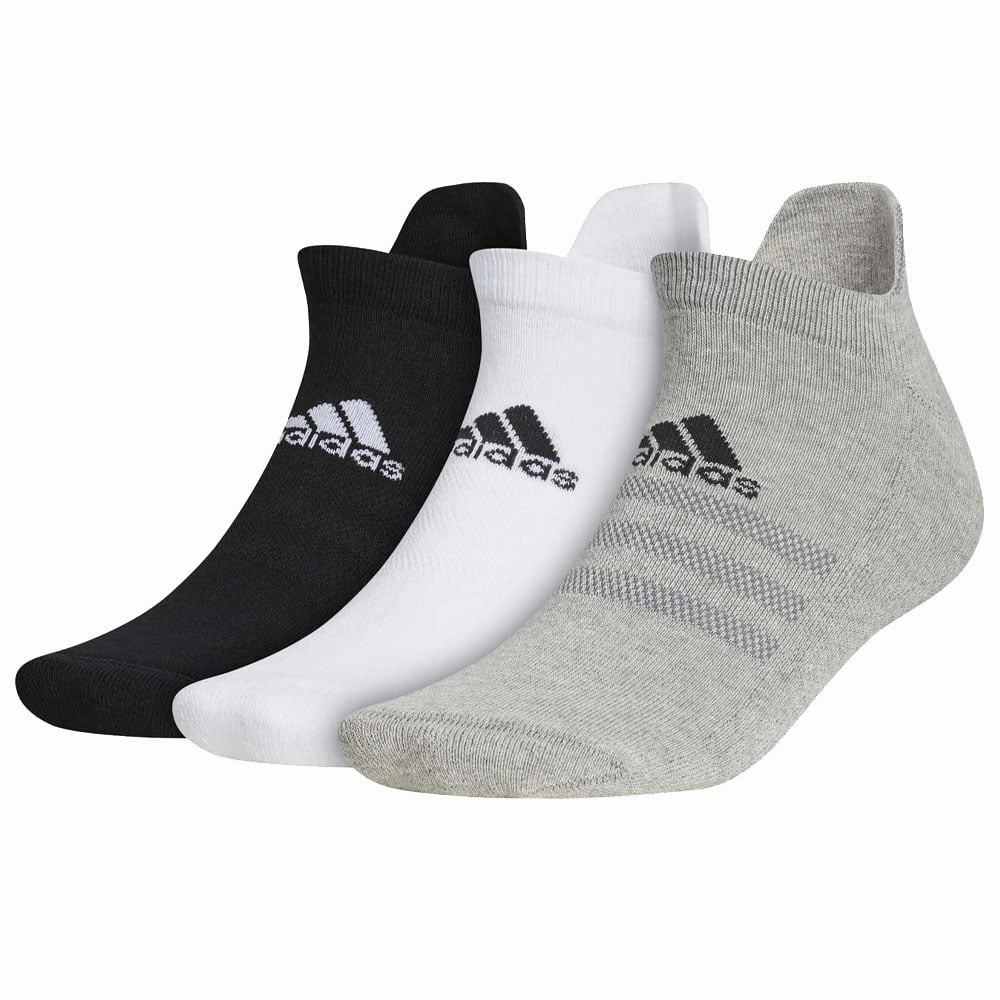 adidas Cushioned Ankle Socks (3 Pack) - Black/White/Grey Chunky
